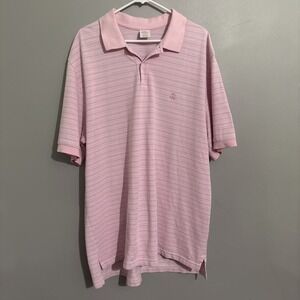 BROOK BROTHERS Pink Blue Striped Polo Shirt 2XXL